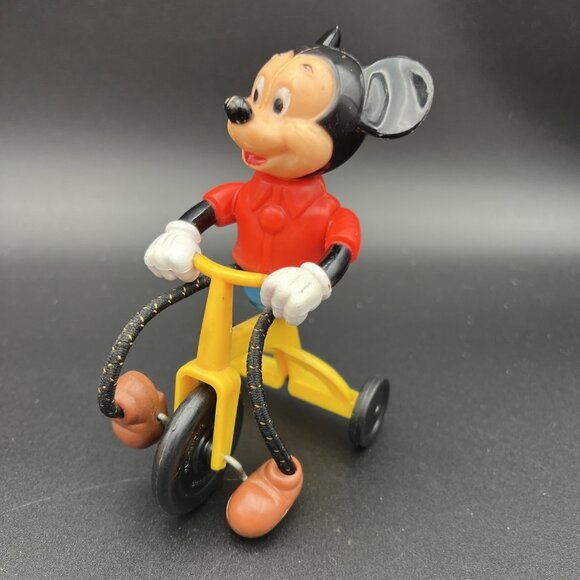 VTG Mickey Mouse on Tricycle that Pedals 1977 Walt Disney Productions Hong Kong - Picture 2 of 15